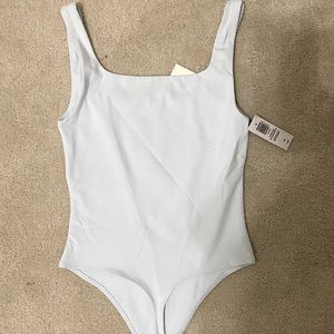 Aritzia Babaton Contour Squareneck Bodysuit NWT Size S Iceberg Blue